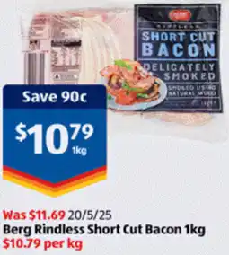 ALDI Berg Rindless Short Cut Bacon offer