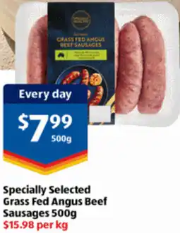 ALDI Specially Selected Grass Fed Angus Beef Sausages offer
