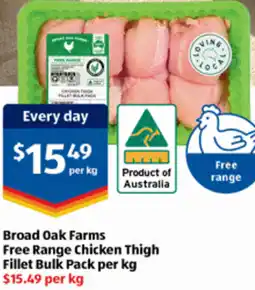 ALDI Broad Oak Farms Free Range Chicken Thigh Fillet offer