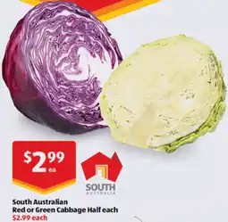 ALDI South Australian Red or Green Cabbage Half offer