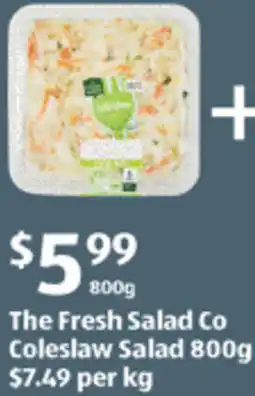 ALDI The Fresh Salad Co Coleslaw Salad offer