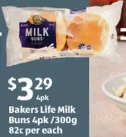 ALDI Bakers Life Milk Buns offer