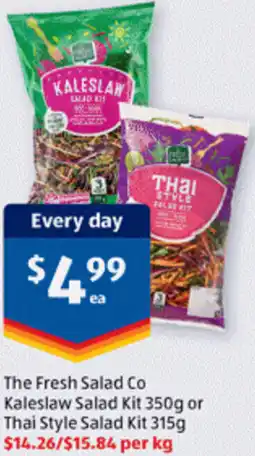 ALDI The Fresh Salad Co Kaleslaw Salad Kit or Thai Style Salad Kit offer