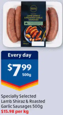 ALDI Specially Selected Lamb Shiraz & Roasted Garlic Sausages offer