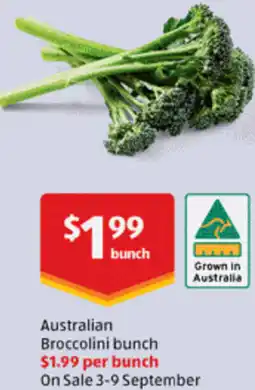 ALDI Australian Broccolini bunch offer