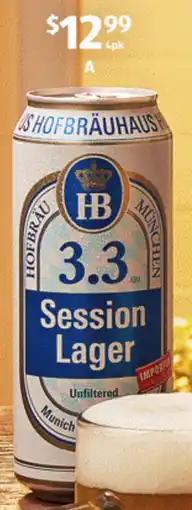 ALDI Hofbräu Session Lager offer