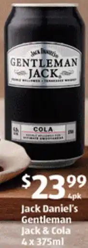 ALDI Jack Daniel's Gentleman Jack & Cola offer
