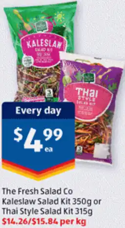 ALDI The Fresh Salad Co Kaleslaw Salad Kit or Thai Style Salad Kit offer