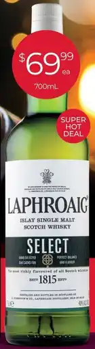 Porters Laphroaic Islay single malt scotch whisky offer