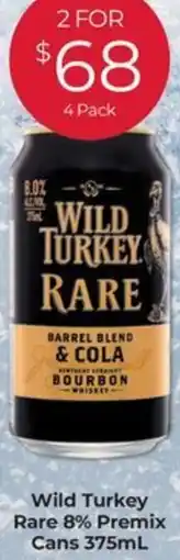 Porters Wild turkey rare 8% premix cans offer