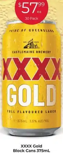 Porters Xxxx gold block cans offer