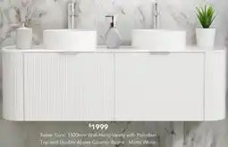 Harvey Norman Ilume 'Curv' Wall-Hung Vanity with Porcelain offer