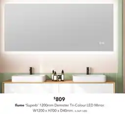 Harvey Norman Ilume 'Superb' Demister Tri-Colour LED Mirror offer