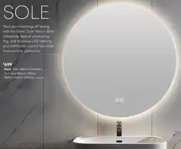 Harvey Norman Ilume 'Sole' Demister Tri-Colour Back-Lit Mirror offer