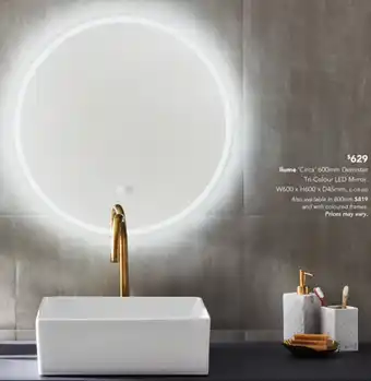 Ilume 'Circa' Demister Tri-Colour LED Mirror