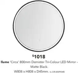 Harvey Norman Ilume 'Circa' Demister Tri-Colour LED Mirror offer