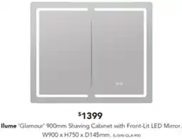 Harvey Norman Ilume Glamour Shaving Cabinet with Front-Lit LED Mirror offer