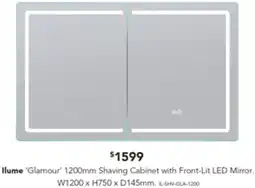 Harvey Norman Ilume Glamour Shaving Cabinet with Front-Lit LED Mirror offer