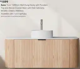 Harvey Norman Ilume Curv Wall-Hung Vanity with Porcelain offer