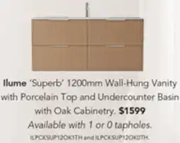 Harvey Norman Ilume Superb Wall-Hung Vanity with Porcelain offer
