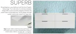 Harvey Norman Ilume Superb Wall-Hung Vanity with Porcelain offer