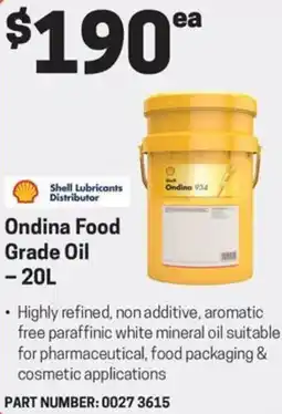 Blackwoods Ondina food grade oil offer