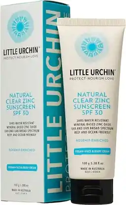 healthylife Little Urchin Natural Clear Zinc Sunscreen SPF30+ 100g offer