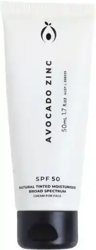 healthylife Avocado Zinc Natural Tinted Moisturiser Light - Medium SPF50 50ml offer