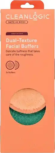 healthylife Cleanlogic Sensitive Skin Dual- Texture Facial Buffers 3 Pack Assorted Colours offer
