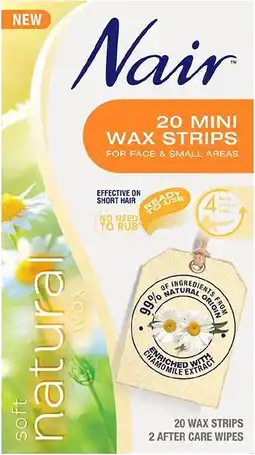 healthylife Nair Natural Mini Wax Strips 20 Pack offer