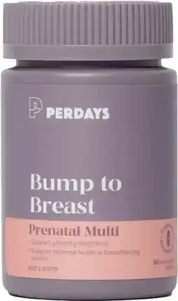 healthylife Perdays Bump To Breast Prenatal Multivitamins 60 Tablets offer