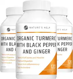 healthylife Nature's Help Organic Turmeric with Black Pepper and Ginger 3 Pack offer