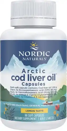 healthylife Nordic Naturals Arctic Cod Liver Oil Lemon 90 Soft Gels offer
