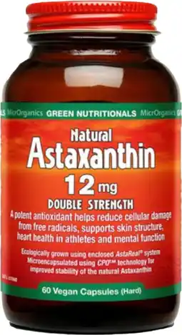 healthylife Green Nutritionals Natural Astaxanthin 12mg 60 Vegan Caps offer