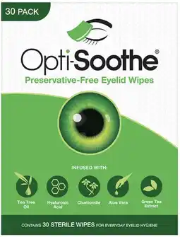 healthylife Opti-Soothe Preservative Free Eyelid Wipes 30 Pack offer