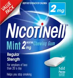 healthylife Nicotinell Chewing Gum Mint 2mg 144 Pieces offer