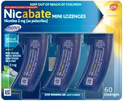 healthylife Nicabate Quit Smoking Mini Nicotine Lozenges Mint 2Mg - 60 Pack offer