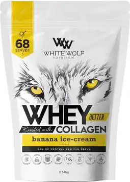 healthylife White Wolf Nutrition Whey Better Protein Banana Ice Cream 2.24kg offer