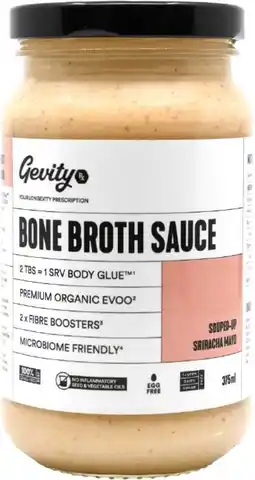 healthylife Gevity Rx Bone Broth Sauce Sriracha Mayo 375ml offer