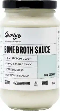 healthylife Gevity Rx Bone Broth Sauce Great Guts Mayo 375ml offer