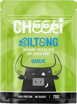 healthylife Cheeki Biltong Garlic 70g offer