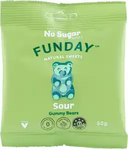 healthylife Funday No Sugar Gummy Bears Sour 50g offer