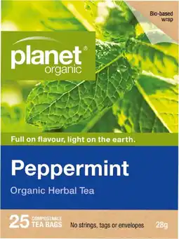 healthylife Planet Organic Peppermint Tea 25 Tea Bags offer