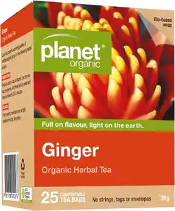 healthylife Planet Organic Ginger Herbal Tea Bags 25 Pack offer