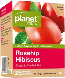 healthylife Planet Organic Rosehip Hibiscus Tea Bags 25 Pack offer