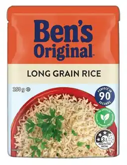 IGA Ben’s Original Plain Rice 250g Selected Varieties offer