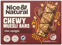 IGA Nice & Natural Chewy Muesli Bars 6 Pack Selected Varieties offer