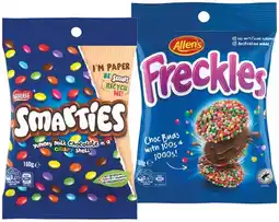 IGA Nestlé Smarties, Allen’s Freckles or Jaffas Share Pack 160g offer