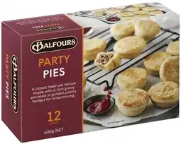 IGA Balfours Sausage Rolls, Party Pies or Pasties 12 Pack Selected Varieties offer