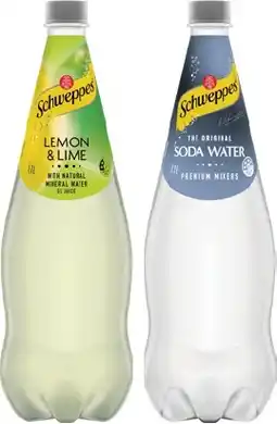 IGA Schweppes Mixers, Natural Mineral Water or Soft Drink 1.1 Litre Selected Varieties offer